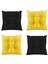 4'Lü Kombin Pofidik Kare Sandalye Minderi 40 x 40 cm Sarı Siyah 1