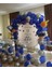 50 Adet Metalik Mavi ve Gümüş Balon + 5 mt Balon Zinciri 1