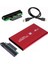 2.5 Inç Kırmızı Sata Harddisk Kutusu - Metal Notebook HDD Hard Disk Kutu - Kırmızı 2