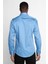 Slim Fit Koton Saten Premium Seri Erkek Mavi Gömlek 4