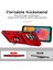 Samsung Galaxy M33 Için Halka Ayaklı ve Kayar Kamera Kapaklı Telefon Kılıf - Kırmızı (Yurt Dışından) 5