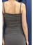 Gri Büzgülü Askılı Crop Bluz 3