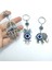 Nazar Boncuğu Anahtarlık Seti Metal Hamse+ Baykuş +Fil Üçlü Hediyelik Eşya 5