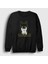 Unisex Siyah Catman Kedi Sweatshirt 1