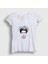 Kadın Beyaz Flowers Frida Kahlo T-Shirt 1