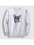 Unisex Beyaz French Bulldog Köpek Sweatshirt 1