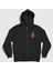 Unisex Siyah Sunglasses Chicken Tavuk Fermuarlı Kapüşonlu Sweatshirt 1