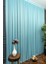 Taç Turkuaz Düz Renk, 1/2 Seyrek Pile Tül Perde Tek Kanat - 100 x 270 cm 2