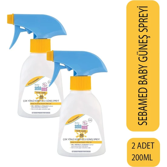 Sebamed Baby Çok Yönlü Koruyucu Güneş Spreyi SPF50 200 ml 2 Adet