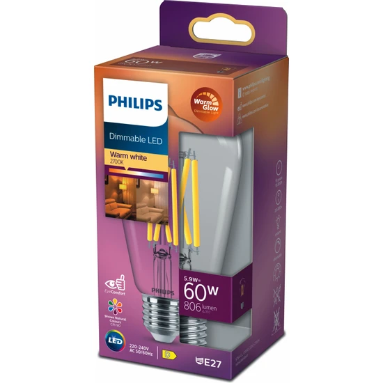 PHILIPS FILAMENT 60W DİMLENEBİLİR ST64 AMPUL SARI IŞIK 2700K