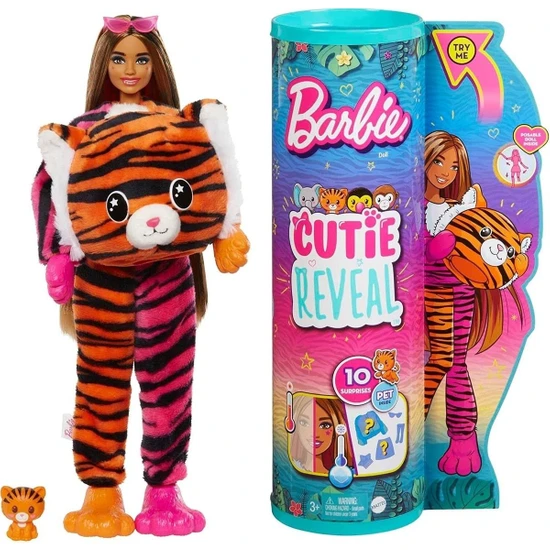 Barbie Cutie Reveal Bebekler Tropikal Orman Serisi - Kaplan