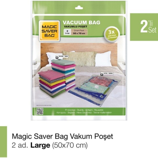 Magic Saver Bag 2’Li Large Vakumlu Poşet