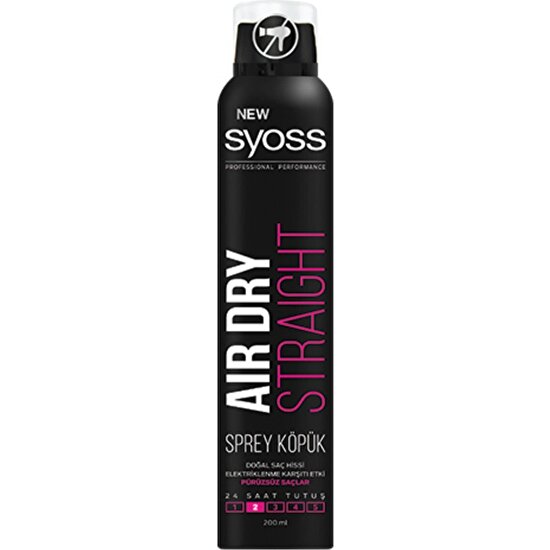 Syoss Syoss Air Dry Straight Sprey Köpük 200 ml