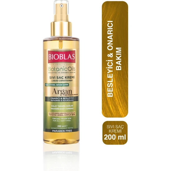 Bioblas Botanıc Oıls Argan Yağlı Sprey Sıvı Saç Kremi 200 Ml