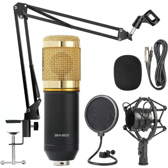 Mi7a BM800 Profesyonel Stüdyo Kayıt Mikrofon Seti Youtuber Twitch Oyun Mikrofon Kiti