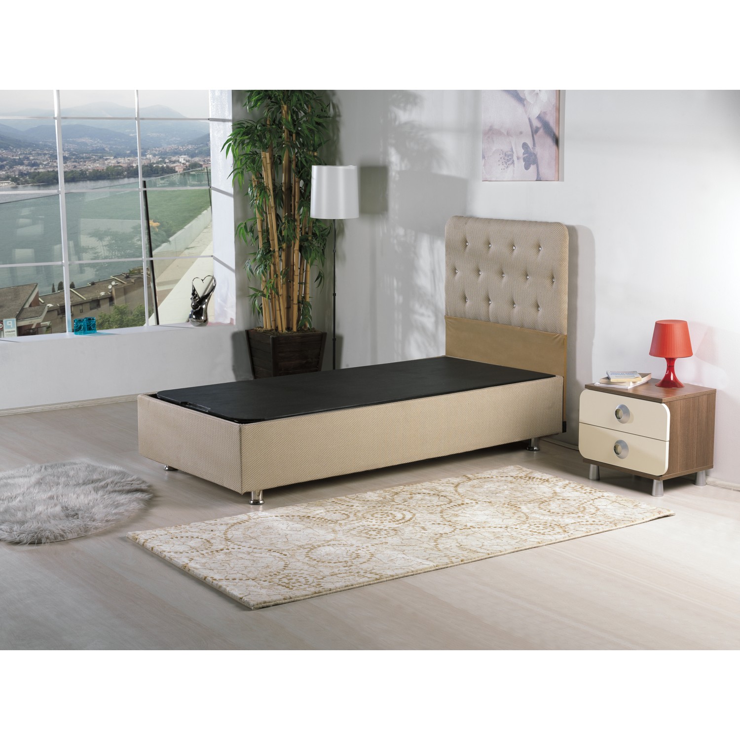 Kombin Mobilya Asya Baza Kumaş Baza 90x190 cm (Başlık ve Fiyatı