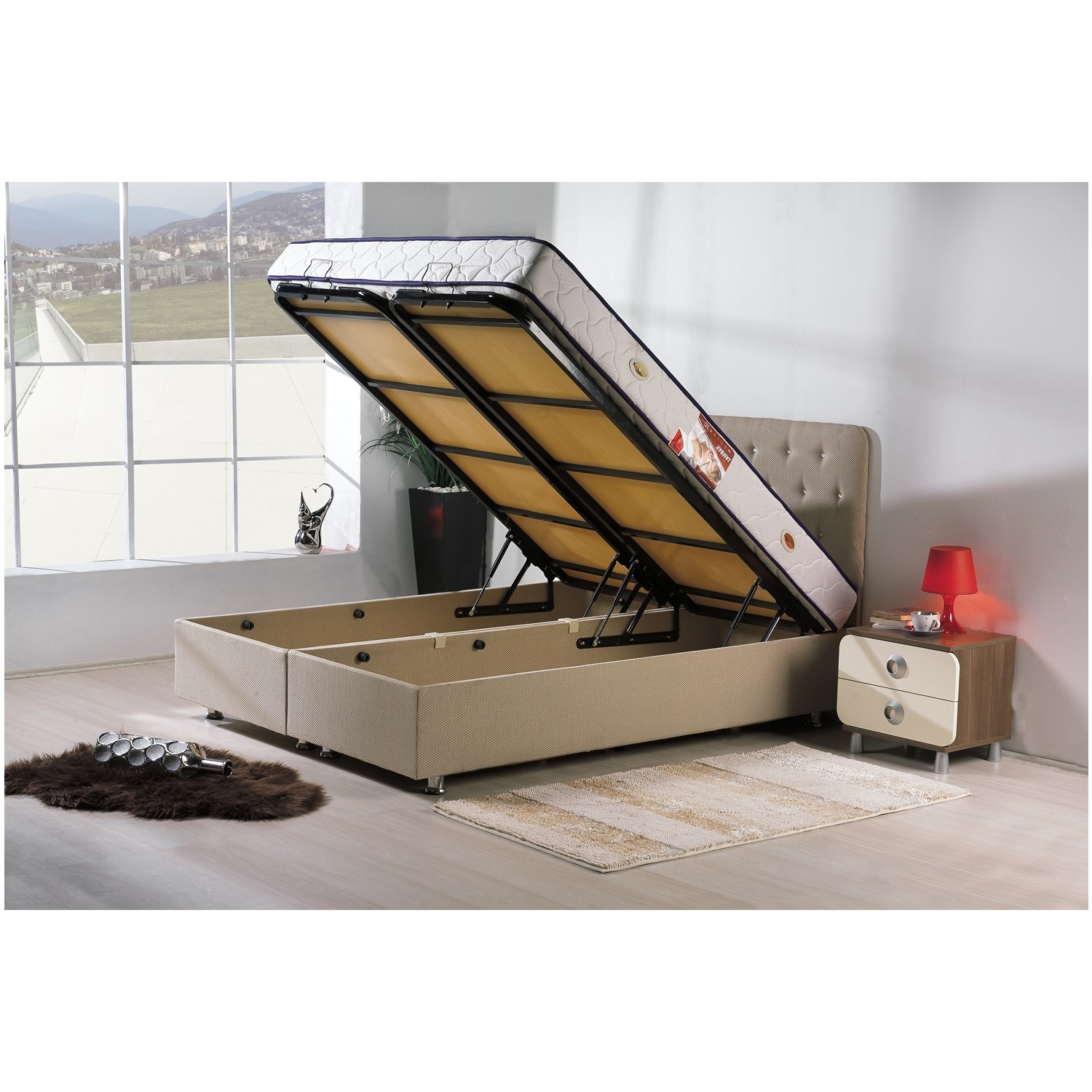 Kombin Mobilya Asya Baza Kumaş Baza 150x200 cm (Başlık Fiyatı