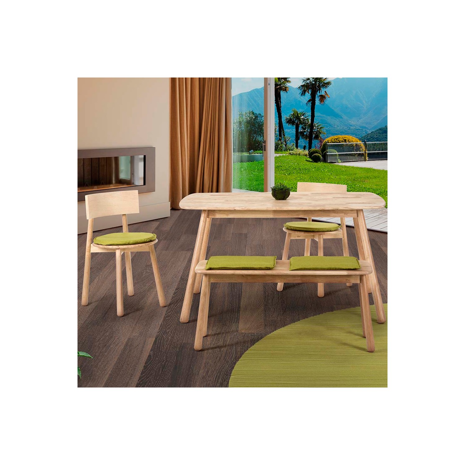 Vitale Seven Masa Sandalye Seti Yeşil Fiyatı Taksit Seçenekleri