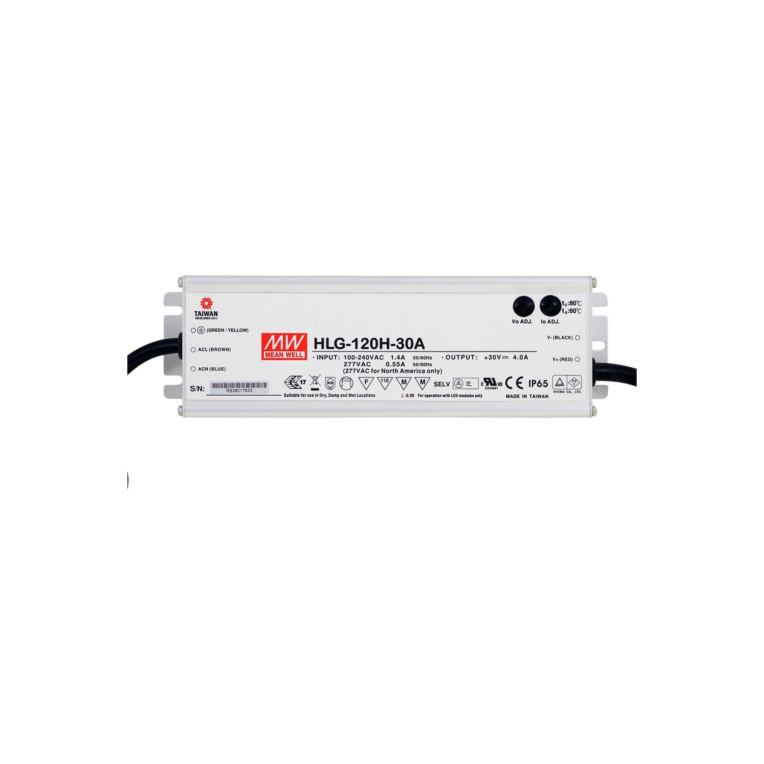 Bloc Alimentation Mean Well HLG-480H-30 – 30V 16A, Pour éclairage LED Rayzr (occasion)