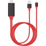 Kinq Apple iPhone Ve iPad Lightning Girişli Hdmı Tv Kablo-Kırmızı