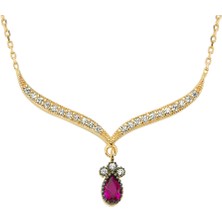 Altınsepeti Altın Yakut Kırmızısı Taşlı Gerdanlık Kolye As990Klr6