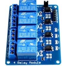 Robotekno Dört Kanal Röle Kartı 5v 4'lü Röle Modülü 4 Kanal Röle Arduino