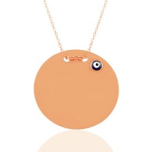 Osmanlı Gümüş İsim  Yazılabilen Nazar Boncuklu 3 Renkli Bayan Gümüş Kolye