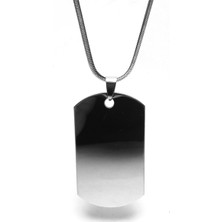 Osmanlı Gümüş Asker Künyesi Çelik Erkek Kolye Büyük Boy