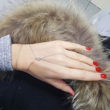 Vaoov 925 Ayar Gümüş Damla Taşlı Şahmeran Bileklik Vsh0053-A