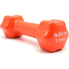 Delta 1,5 Kg x 1 Adet Deluxe Pvc Kaplama Turuncu Demir Dambıl