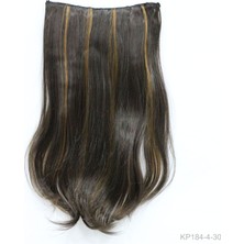 Saç Ve Peruk Fiber Sentetik Yarım Ay Saç Açık Kestane Balyaj