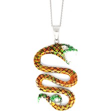 Altınsepeti Gümüş Renkli Mineli Yılan Kolye G566Kl