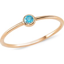 Altınsepeti Rose Altın Yuvarlak Aquamarin Taşlı Yüzük As227Yzr2 11