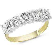 Altınsepeti Sarı Beyaz Altın Beştaş Yüzük As8Y89R10 11