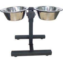 Tommy Yükseklik Ayarlı İkili Çelik Köpek Mama Kabı 32 Oz