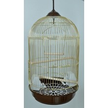 Silindir Pirinç Kuş Kafesi 34 Cm X 57 Cm