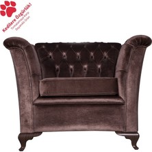3A Mobilya Modern Tekli Chesterfield - Kahverengi