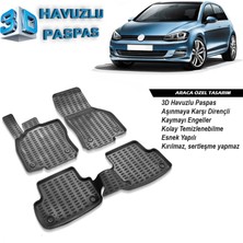 Volkswagen Golf 7 3D Havuzlu Paspas A+Plus