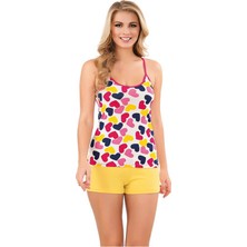 Elif Çamaşır 6887 Yaz Serinliği Likralı Pamuk Şortlu Takım