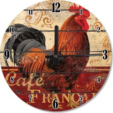 Cakasepetim Kahve Saatinde Horoz Sessiz Duvar Saati