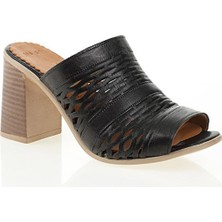 Nemesis Shoes Terlik Siyah Deri