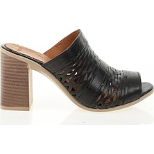 Nemesis Shoes Terlik Siyah Deri