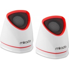 Mikado Md-158 2.0 Beyaz/Kırmızı Usb Speaker