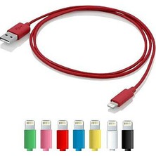 Wildlebend Renkli iPhone Uyumlu 5 5S 6 6S USB Data Kablosu - Kırmızı