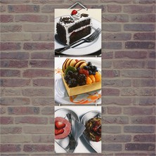Cakasepetim Ahşap Tablo Yaş Pastalar Baskılı 14X14 Cm 3 Parça