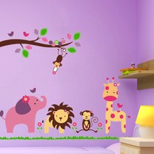 Crystal Kids Çocuk Odası Dekorasyonu Sevimli Orman Hayvanları Kendinden Yapışkanlı PVC Duvar Sticker