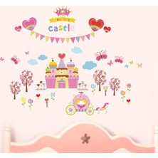 Kız Çocuk Odası Dekorasyonu Fairy Castle Duvar Sticker Çocuk Odası Dekorasyonu Hediyelik