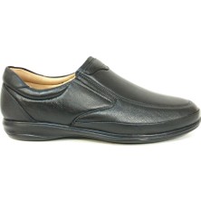 Fancy Siyah %100 Deri Bağcıksız Anatomik Comfort Ayakkabı