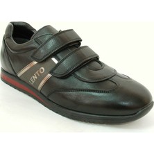 Lento 341 Siyah %100 Deri Cırtlı Çocuk Ayakkabısı