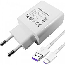 Huawei Super Charge Hızlı Şarj Cihazı + USB Type-C Kablo (İthalatçı Garantili)